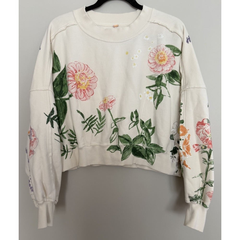 Free People Gaia Sweatshirt Floral Combo Women's Size XS